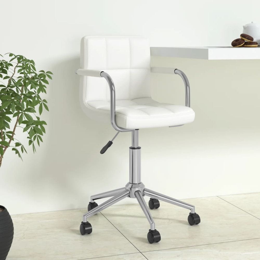 Petromila vidaXL Otočná kancelárska stolička biela umelá koža
